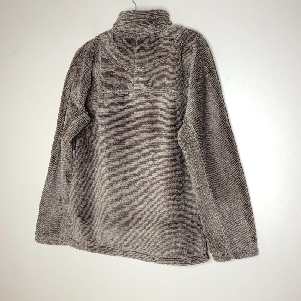 True Grit Luxe Fleece 1/4 Zip Pullover Top Mocha - Picture 9 of 14